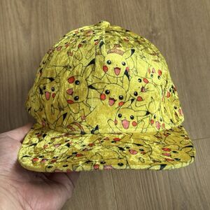 Pokemon Pikachu Velvet All Over Character Snapback Print Cap Hat OSFA 2016